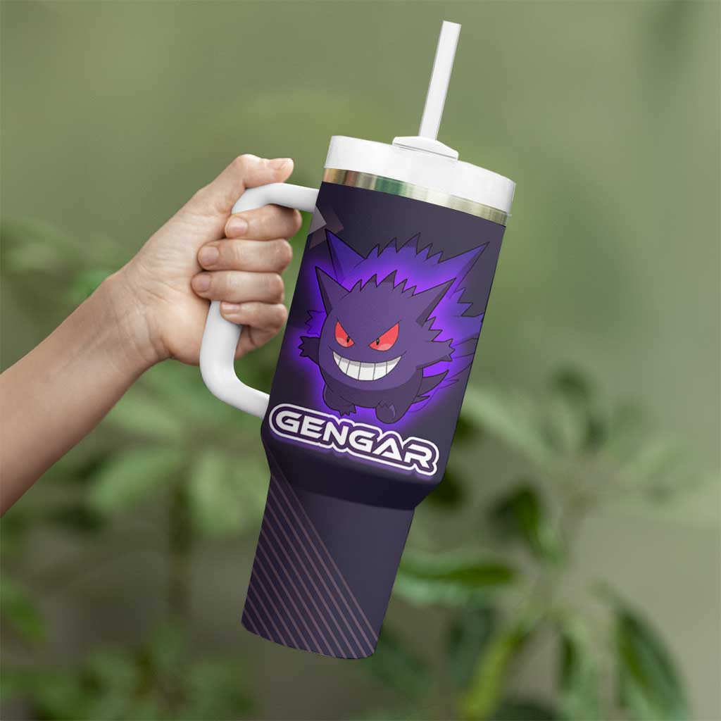 Gengar Poké Tumbler With Handle Neon Shadow Anime Glow Style