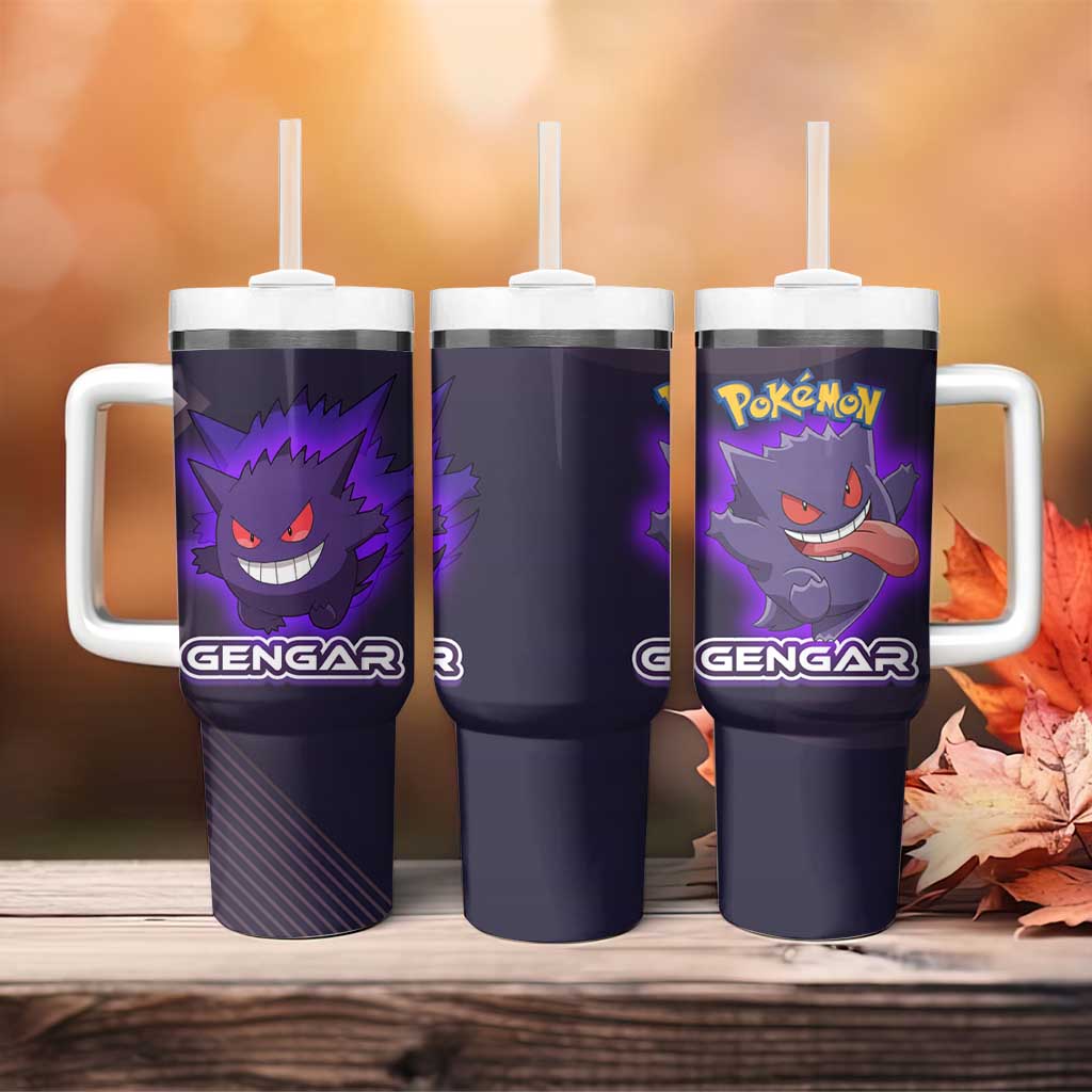 Gengar Poké Tumbler With Handle Neon Shadow Anime Glow Style