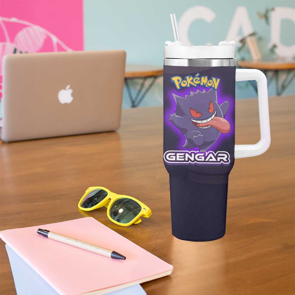 Gengar Poké Tumbler With Handle Neon Shadow Anime Glow Style