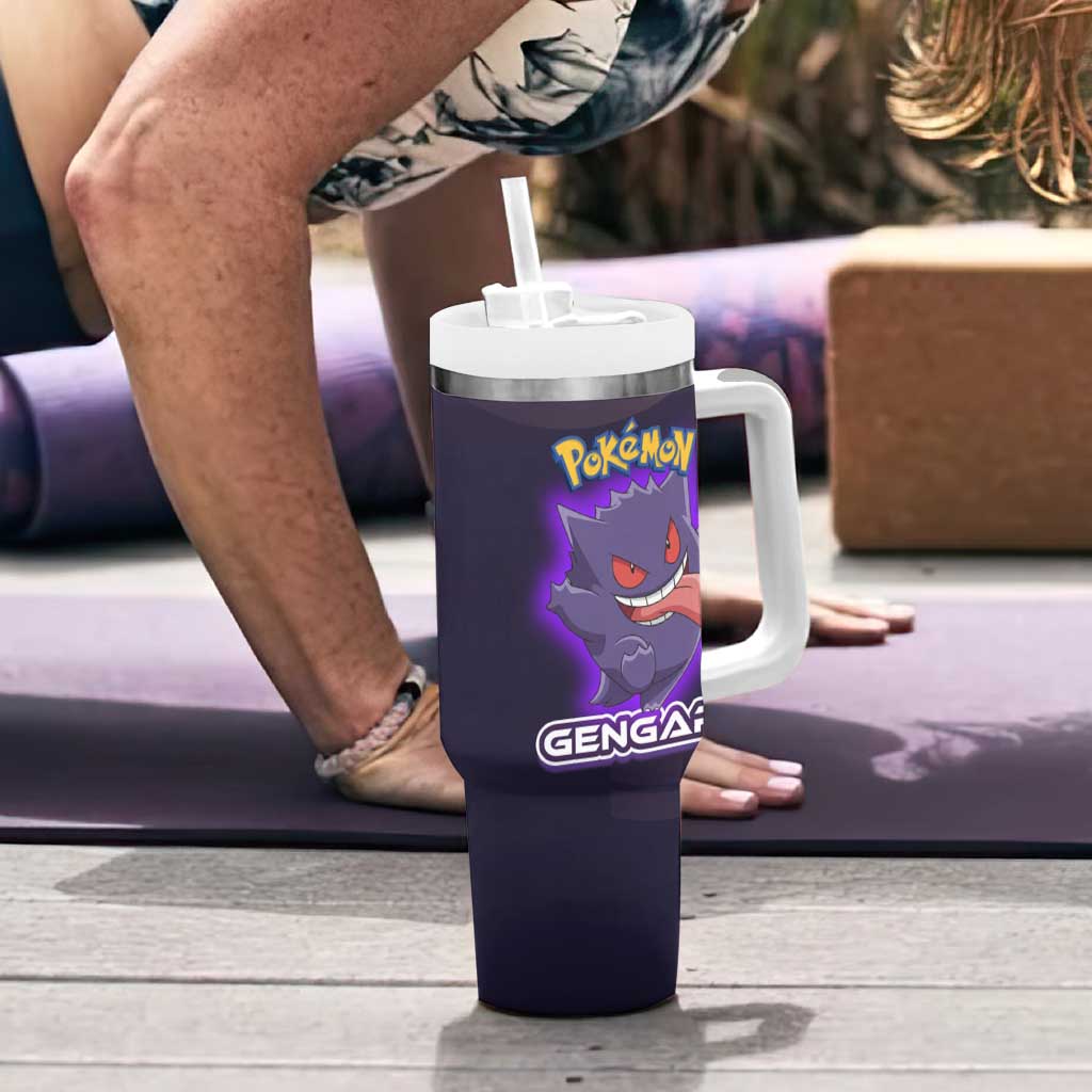 Gengar Poké Tumbler With Handle Neon Shadow Anime Glow Style