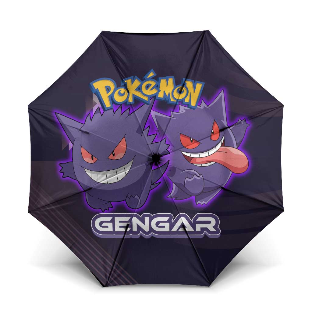 Gengar Poké Umbrella Neon Shadow Anime Glow Style