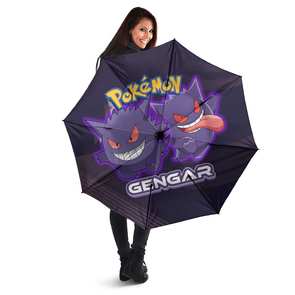 Gengar Poké Umbrella Neon Shadow Anime Glow Style