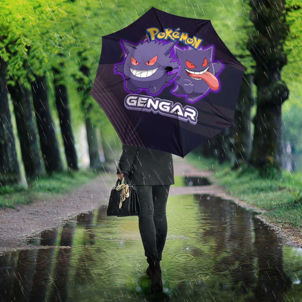 Gengar Poké Umbrella Neon Shadow Anime Glow Style