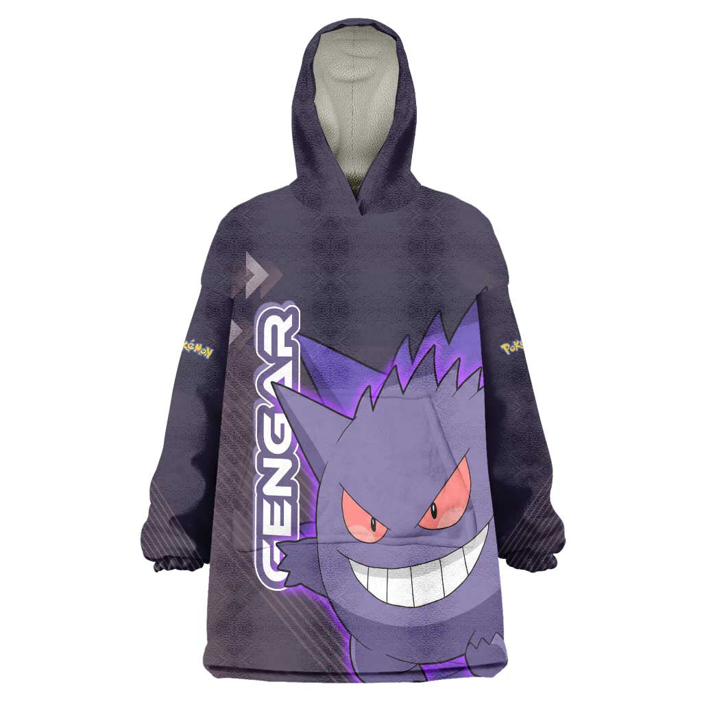 Gengar Poké Wearable Blanket Hoodie Neon Shadow Anime Glow Style