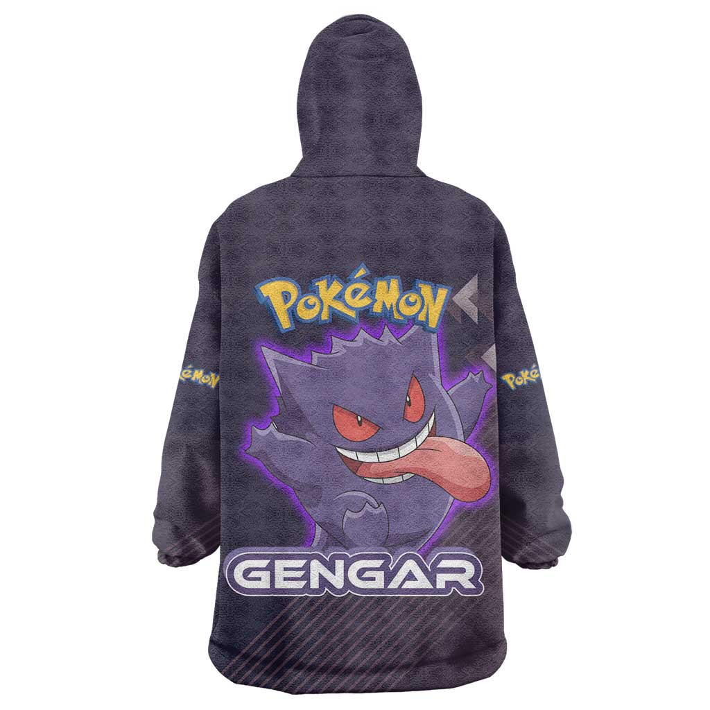 Gengar Poké Wearable Blanket Hoodie Neon Shadow Anime Glow Style
