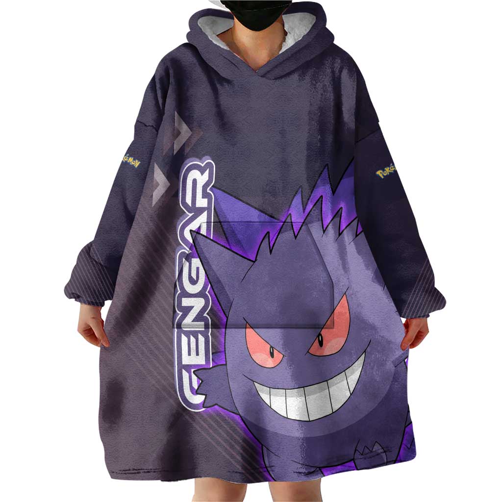 Gengar Poké Wearable Blanket Hoodie Neon Shadow Anime Glow Style