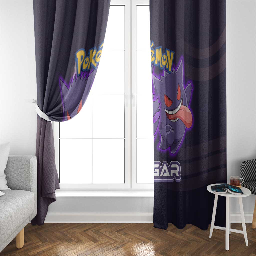 Gengar Poké Window Curtain Neon Shadow Anime Glow Style