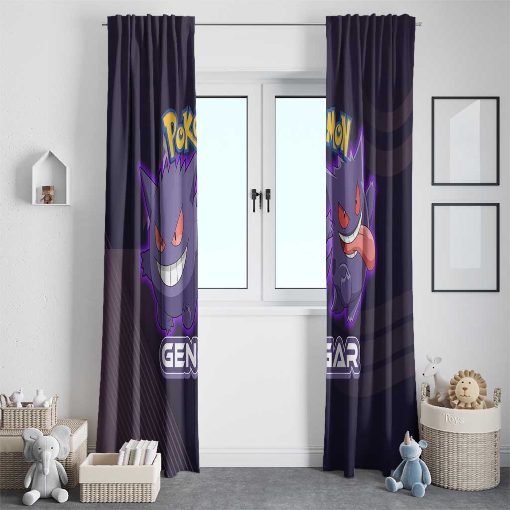Gengar Poké Window Curtain Neon Shadow Anime Glow Style