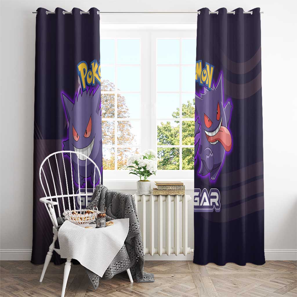 Gengar Poké Window Curtain Neon Shadow Anime Glow Style