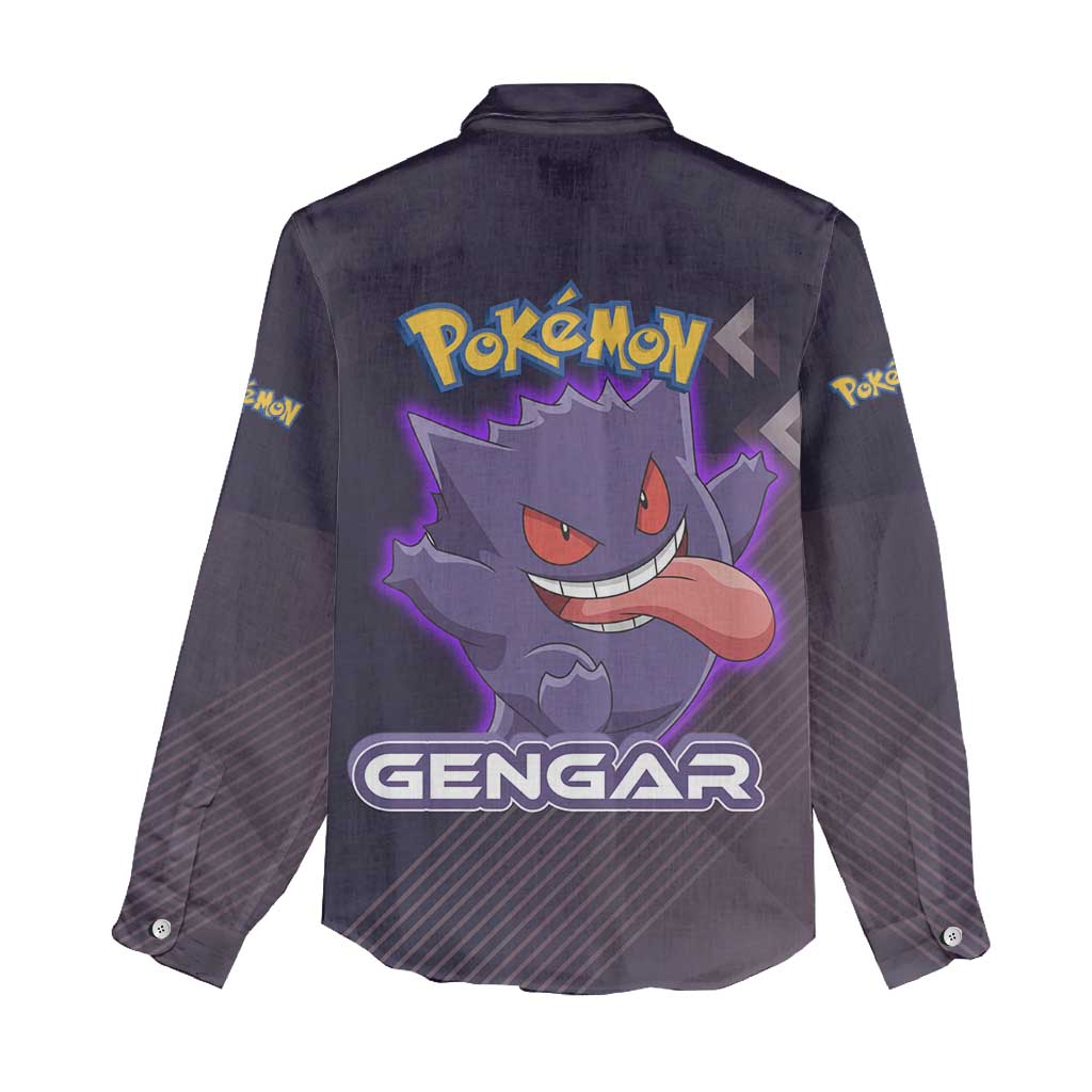 Gengar Poké Women Casual Shirt Neon Shadow Anime Glow Style