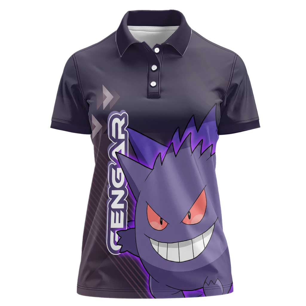 Gengar Poké Women Polo Shirt Neon Shadow Anime Glow Style