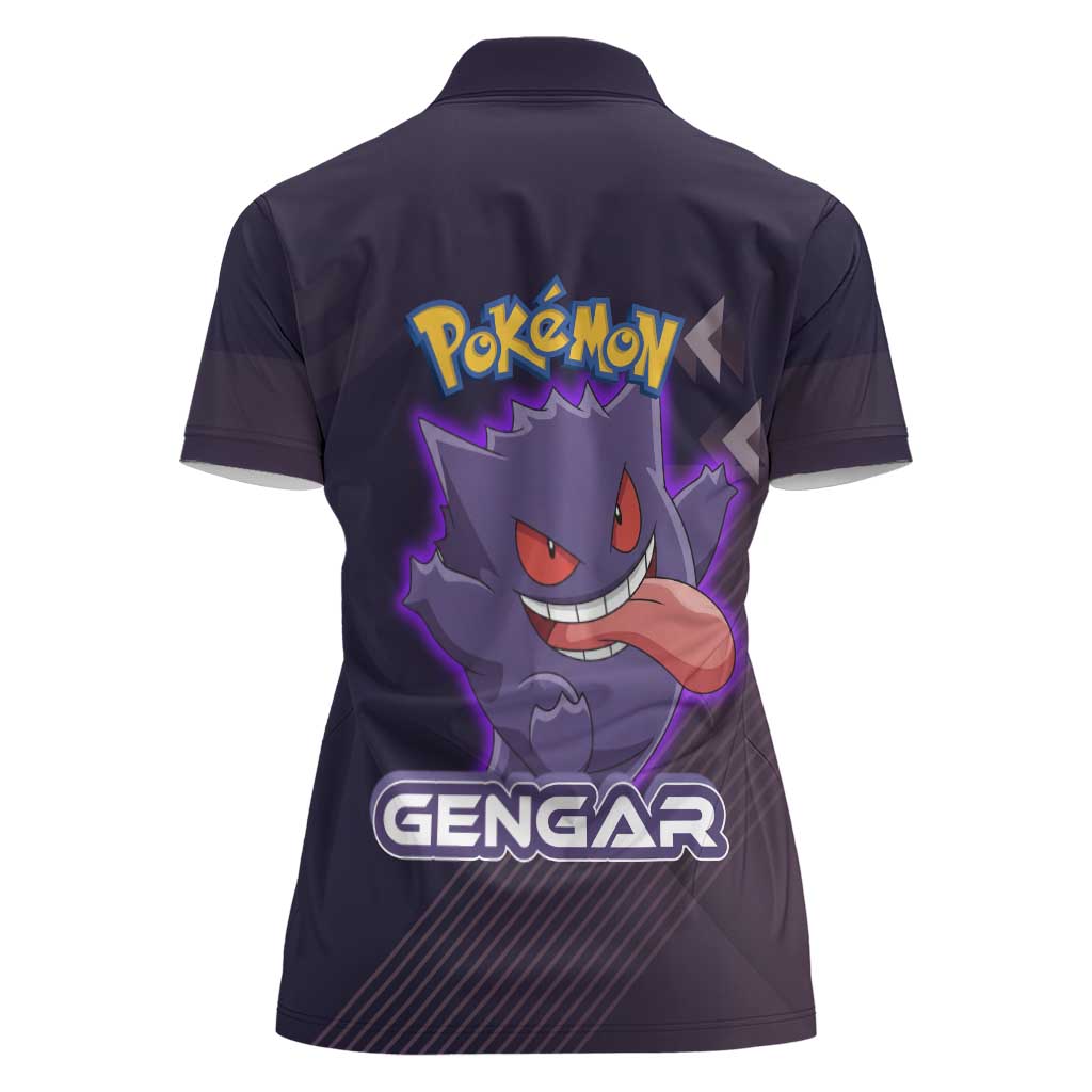 Gengar Poké Women Polo Shirt Neon Shadow Anime Glow Style