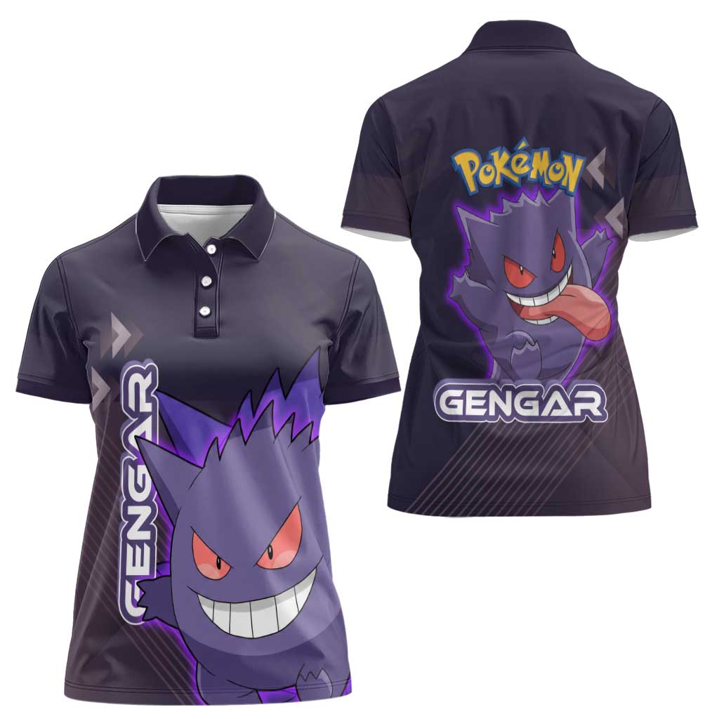 Gengar Poké Women Polo Shirt Neon Shadow Anime Glow Style