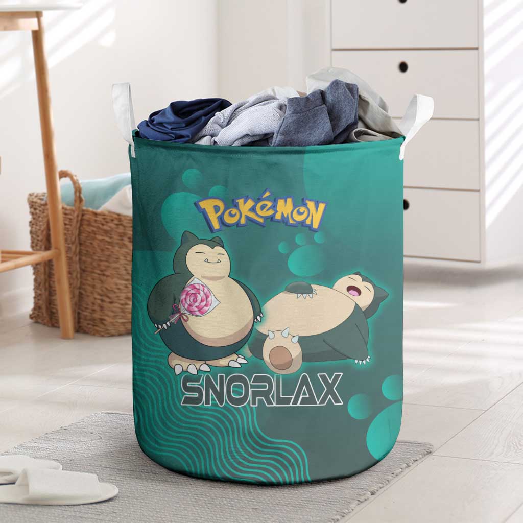 Snorlax Poké Laundry Basket Chill Mint Cartoon Bubble Style