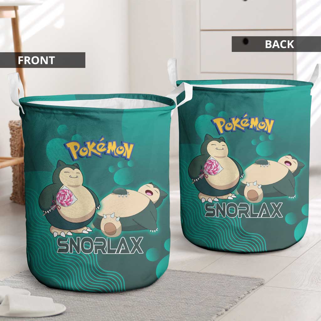 Snorlax Poké Laundry Basket Chill Mint Cartoon Bubble Style