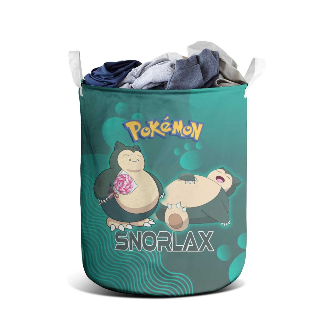 Snorlax Poké Laundry Basket Chill Mint Cartoon Bubble Style