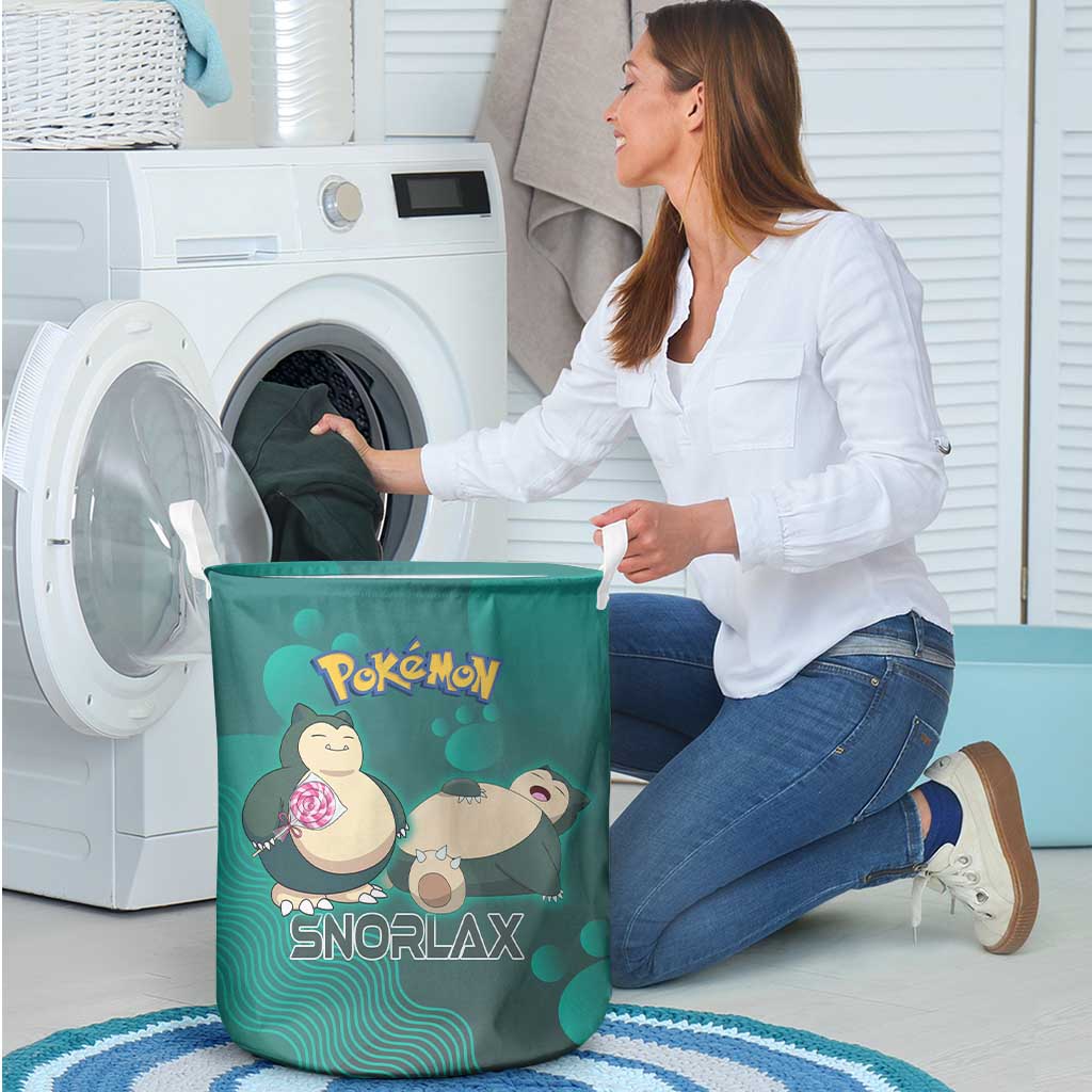 Snorlax Poké Laundry Basket Chill Mint Cartoon Bubble Style