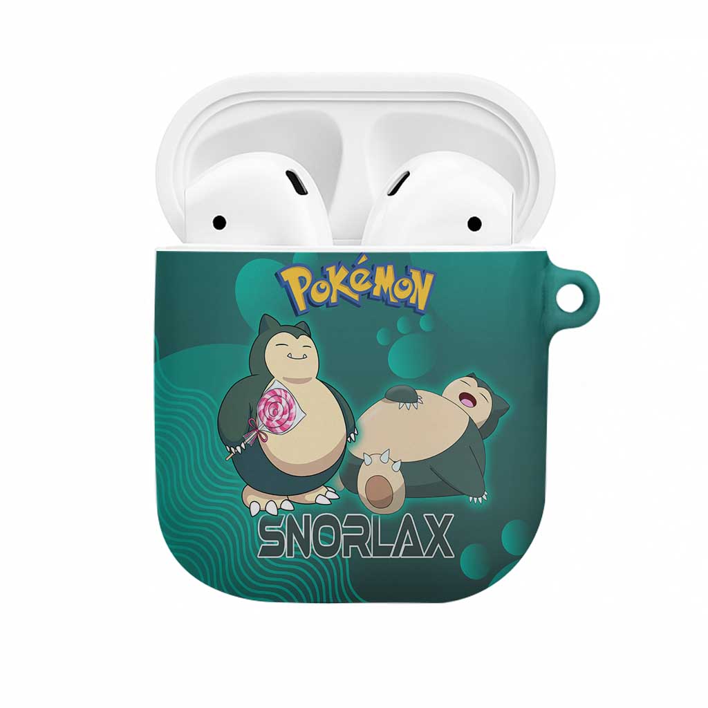 Snorlax Poké AirPods Case Chill Mint Cartoon Bubble Style
