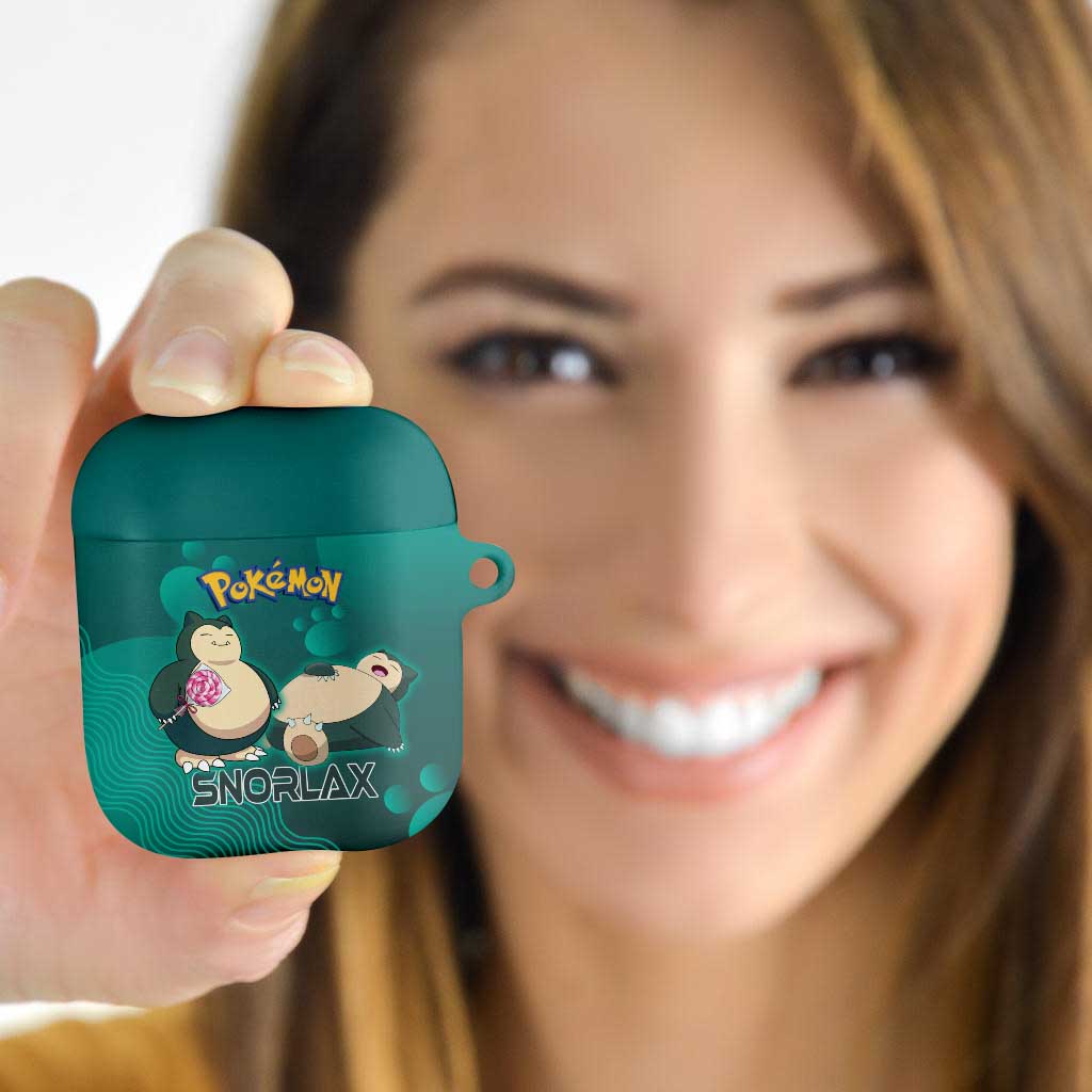 Snorlax Poké AirPods Case Chill Mint Cartoon Bubble Style