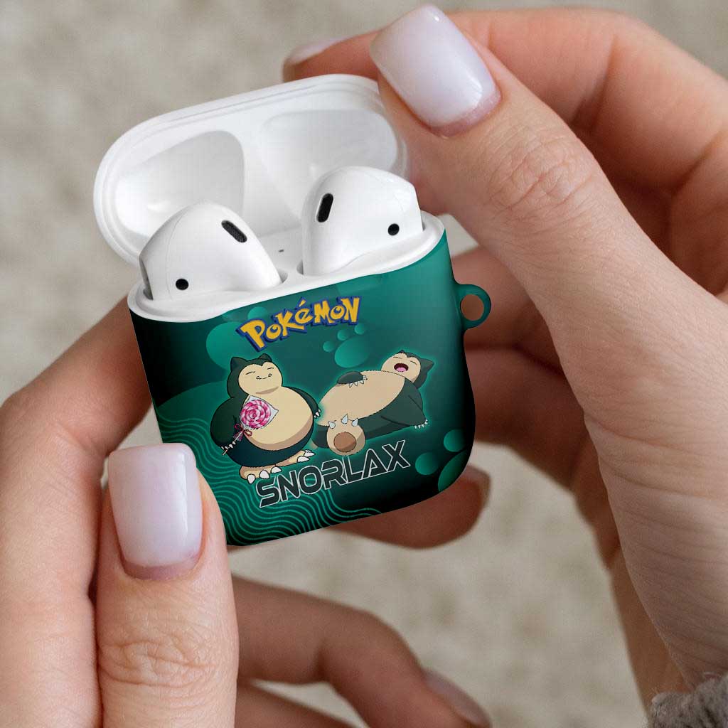 Snorlax Poké AirPods Case Chill Mint Cartoon Bubble Style