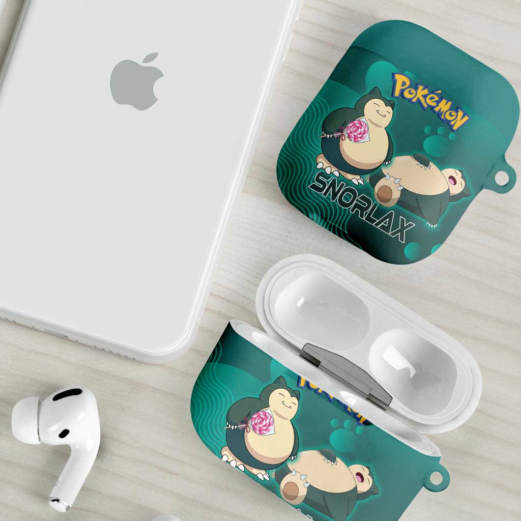 Snorlax Poké AirPods Case Chill Mint Cartoon Bubble Style