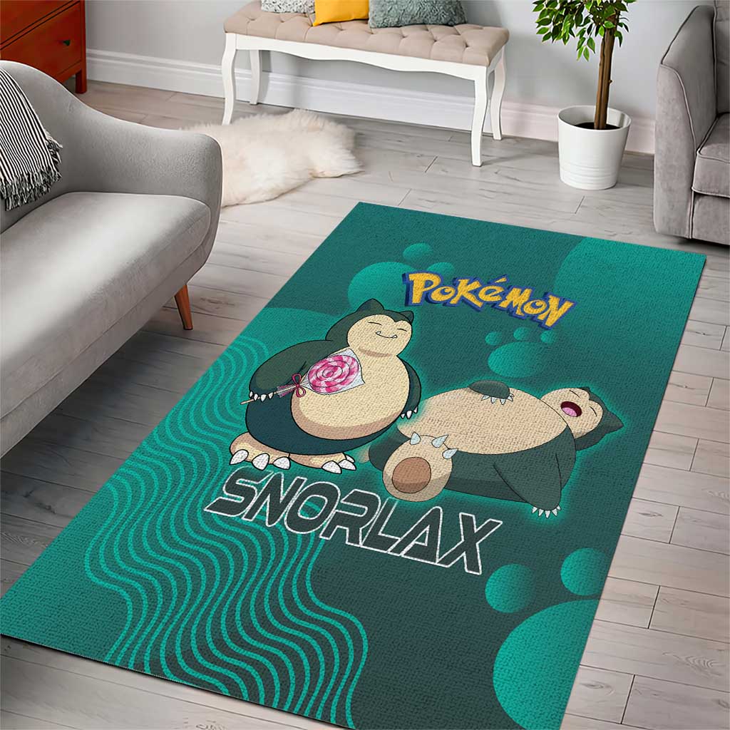 Snorlax Poké Area Rug Chill Mint Cartoon Bubble Style