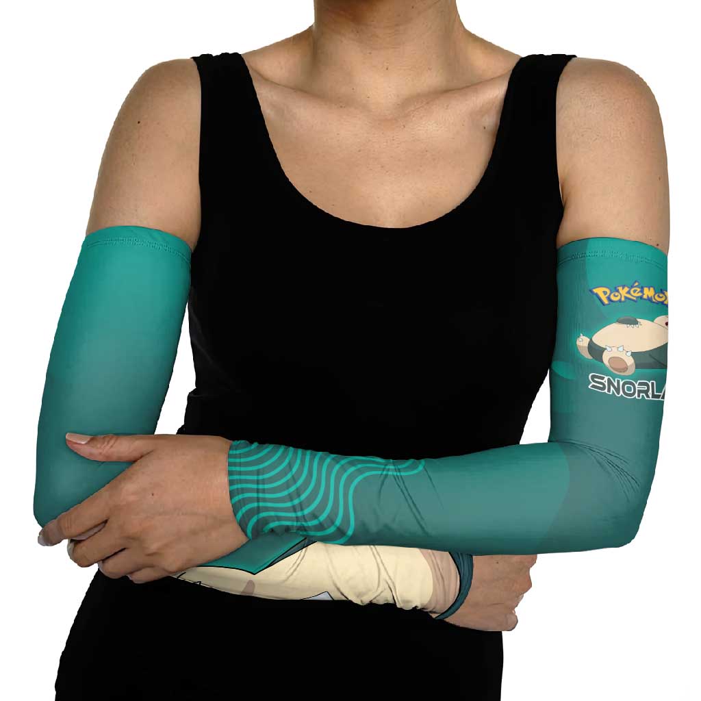 Snorlax Poké Arm Sleeves Chill Mint Cartoon Bubble Style
