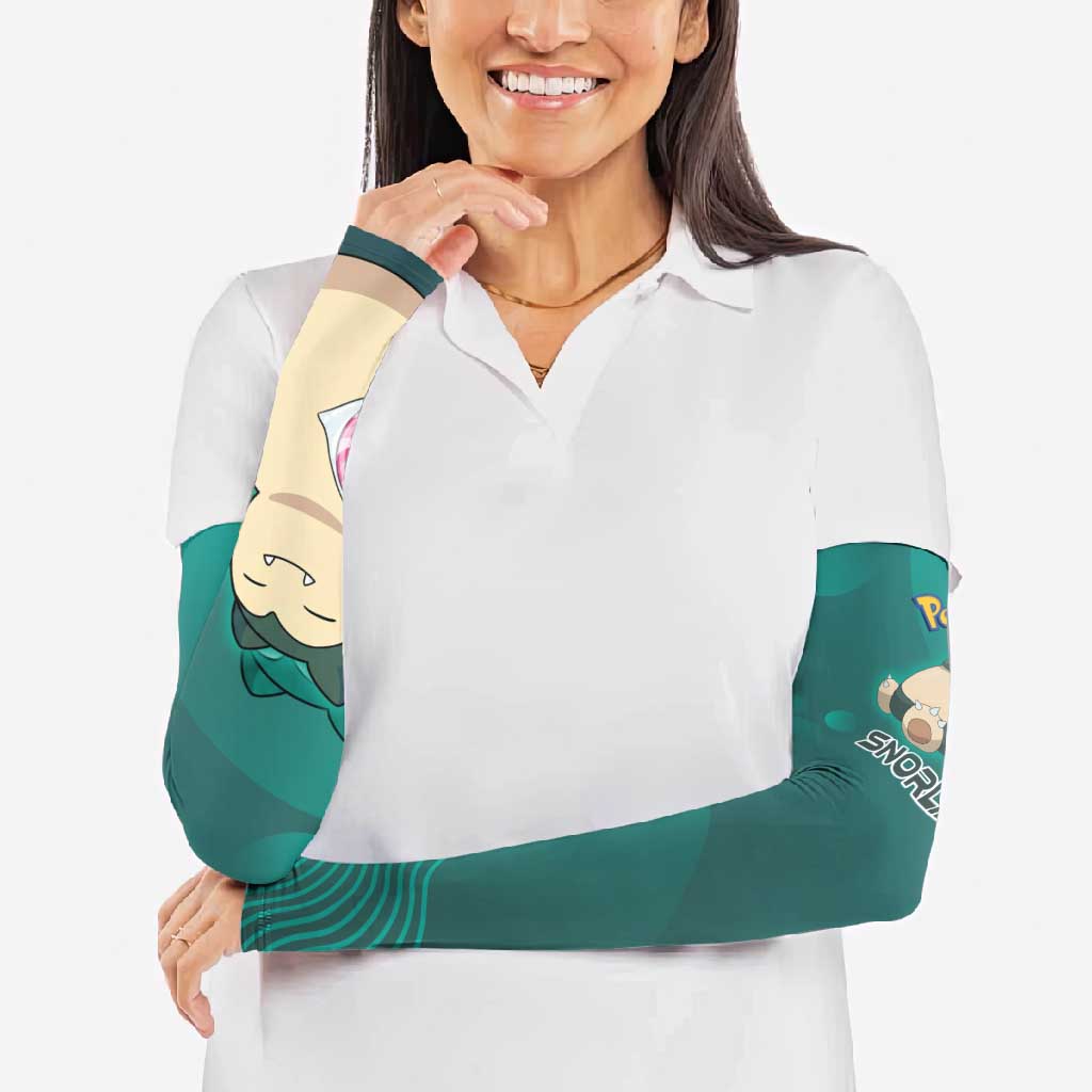 Snorlax Poké Arm Sleeves Chill Mint Cartoon Bubble Style