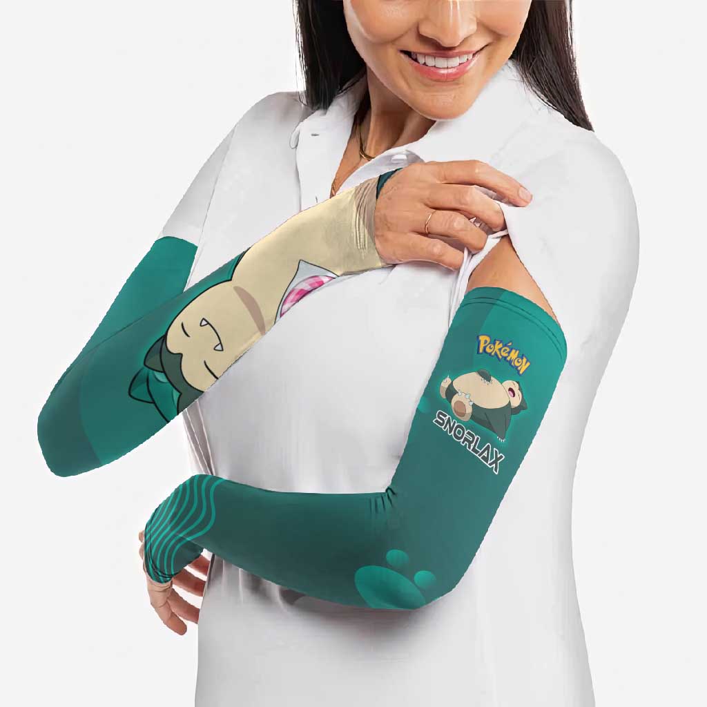 Snorlax Poké Arm Sleeves Chill Mint Cartoon Bubble Style