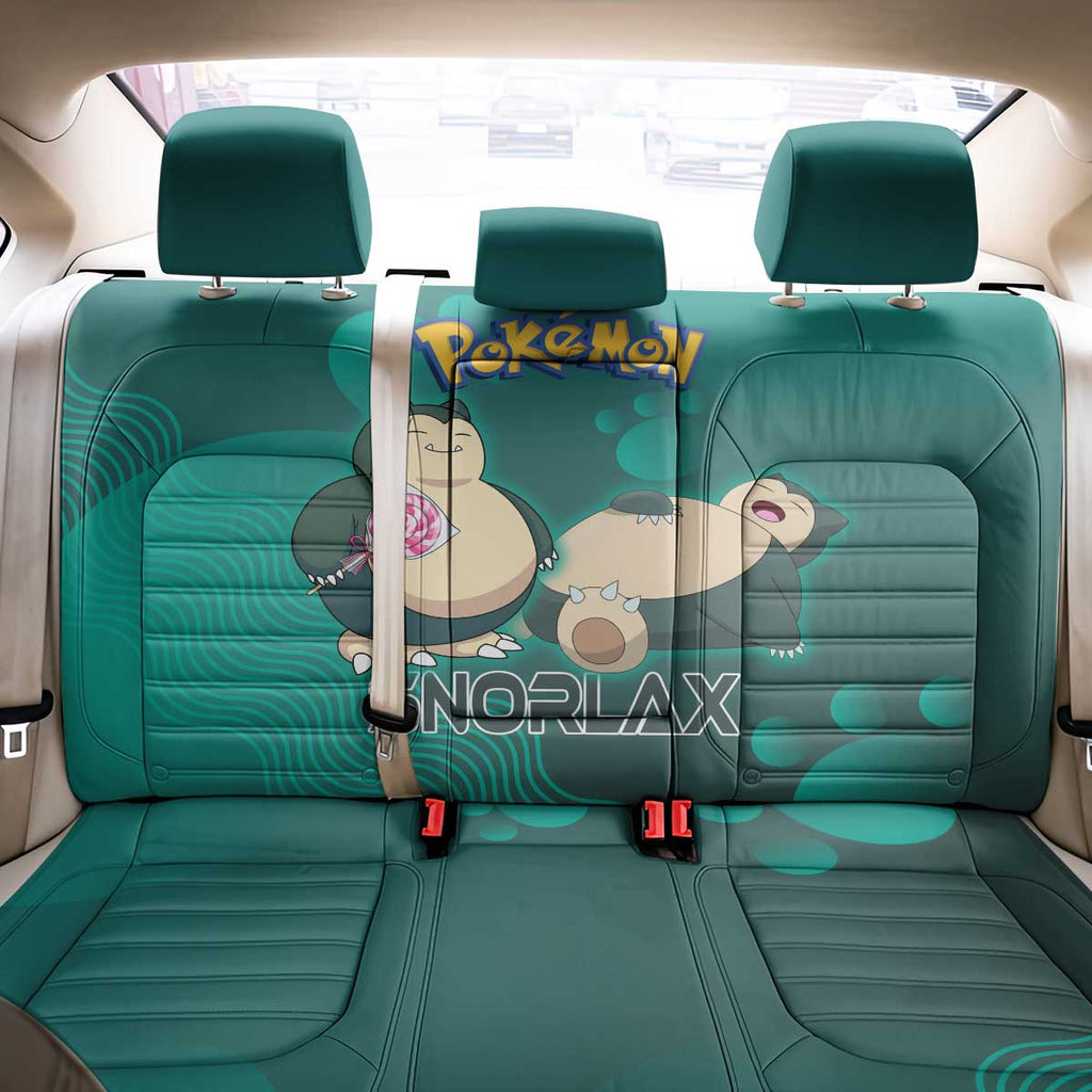 Snorlax Poké Back Car Seat Cover Chill Mint Cartoon Bubble Style