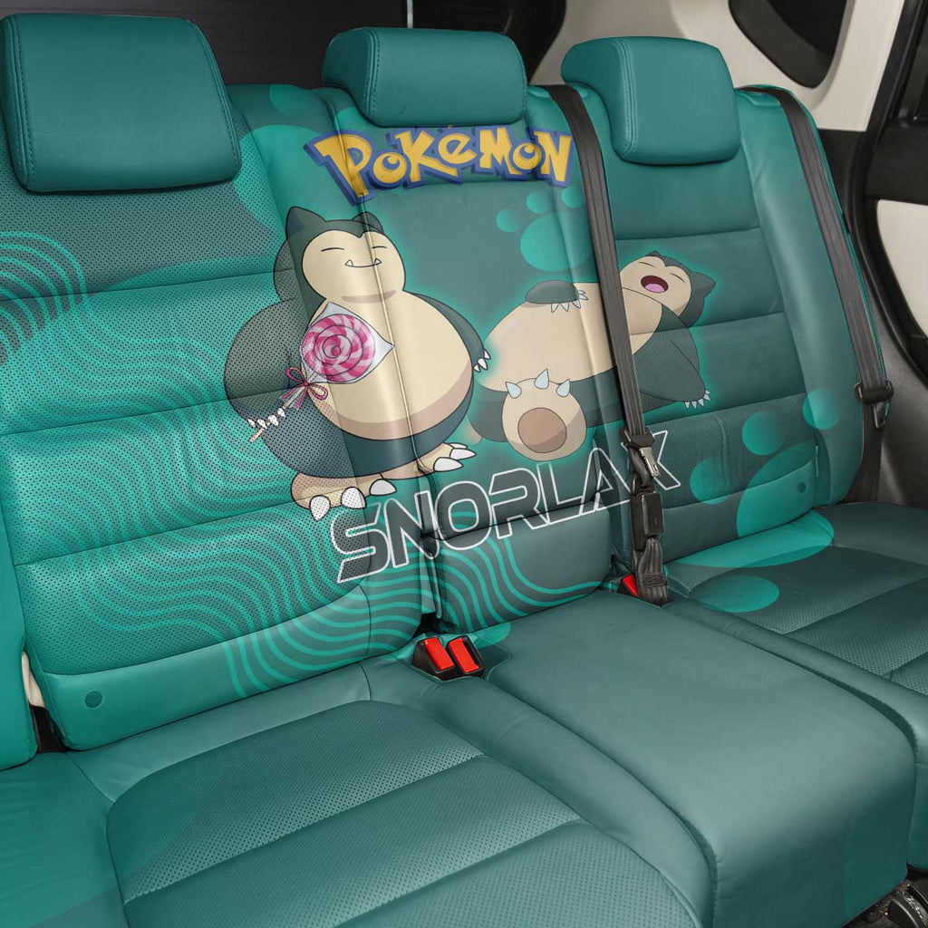 Snorlax Poké Back Car Seat Cover Chill Mint Cartoon Bubble Style