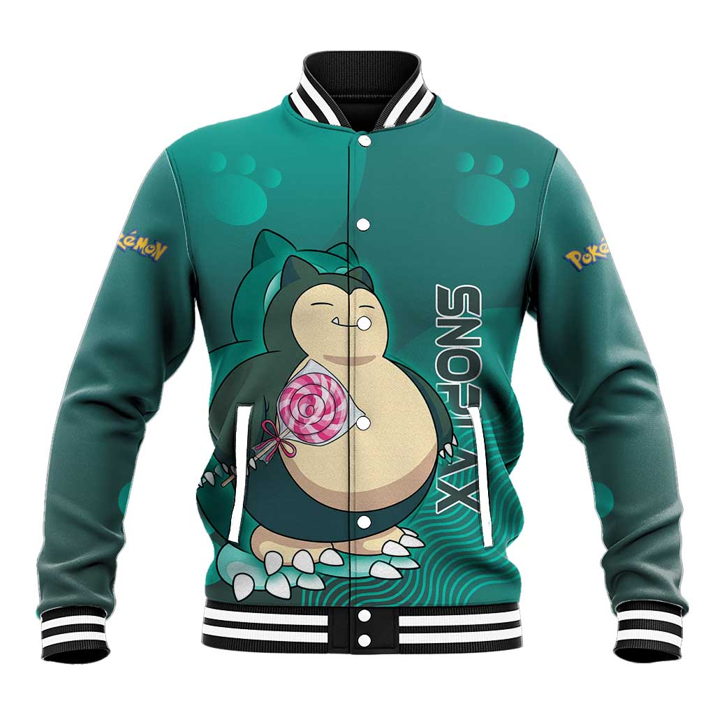 Snorlax Poké Baseball Jacket Chill Mint Cartoon Bubble Style