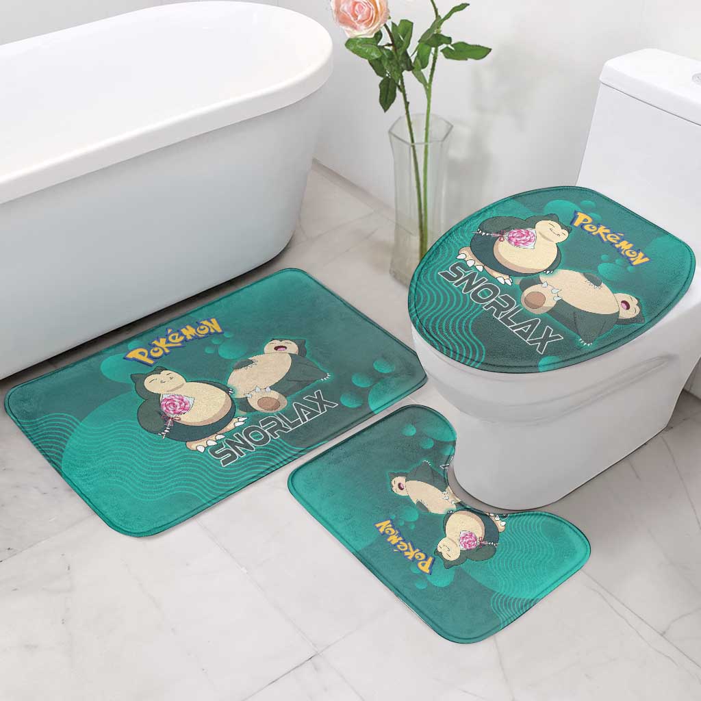 Snorlax Poké Bathroom Set Chill Mint Cartoon Bubble Style