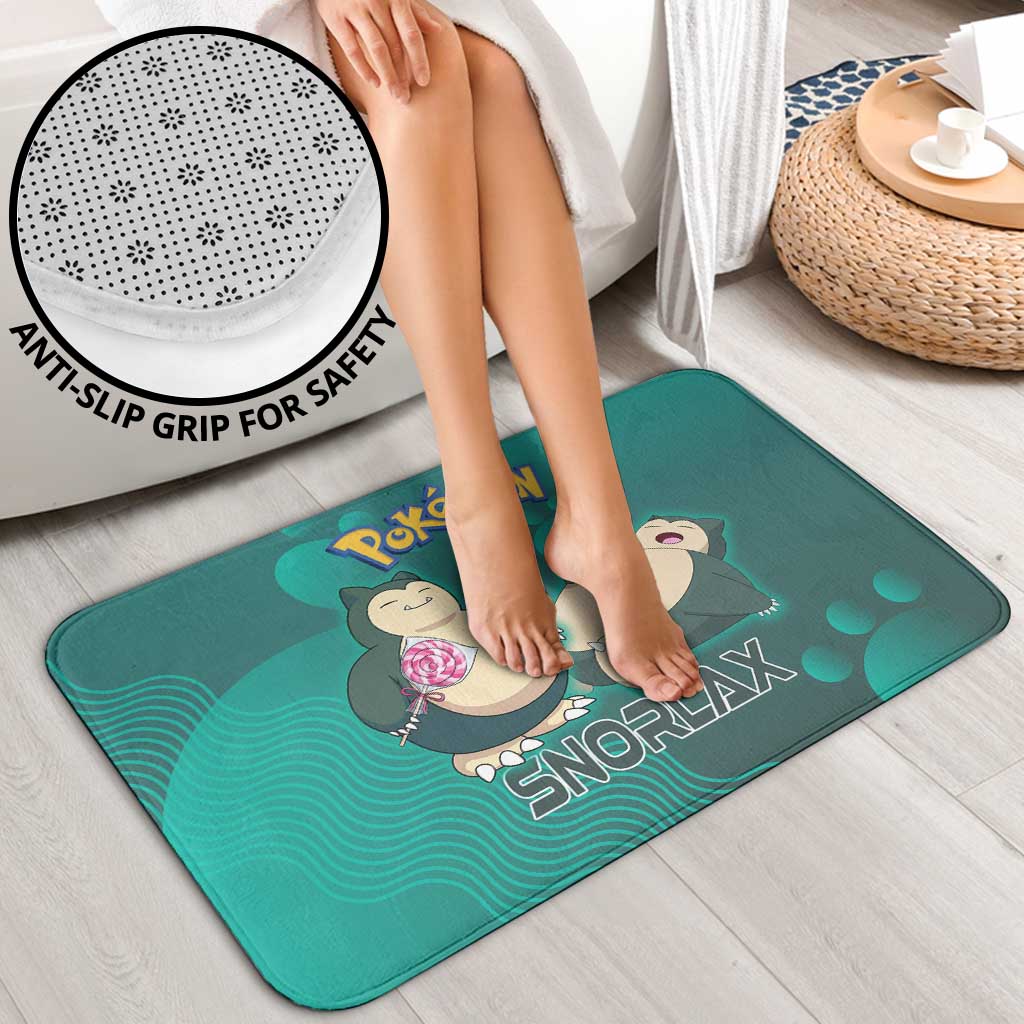 Snorlax Poké Bathroom Set Chill Mint Cartoon Bubble Style