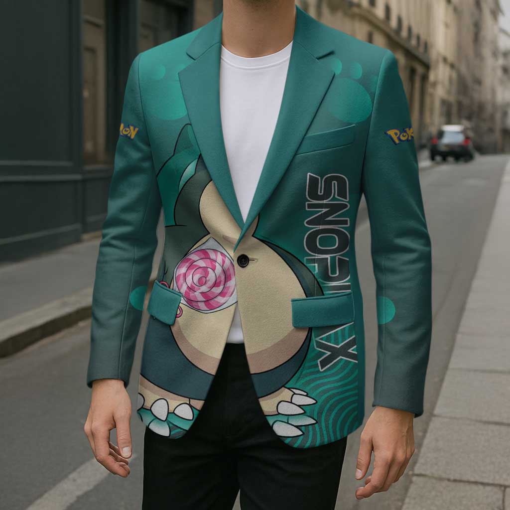 Snorlax Poké Blazer Chill Mint Cartoon Bubble Style