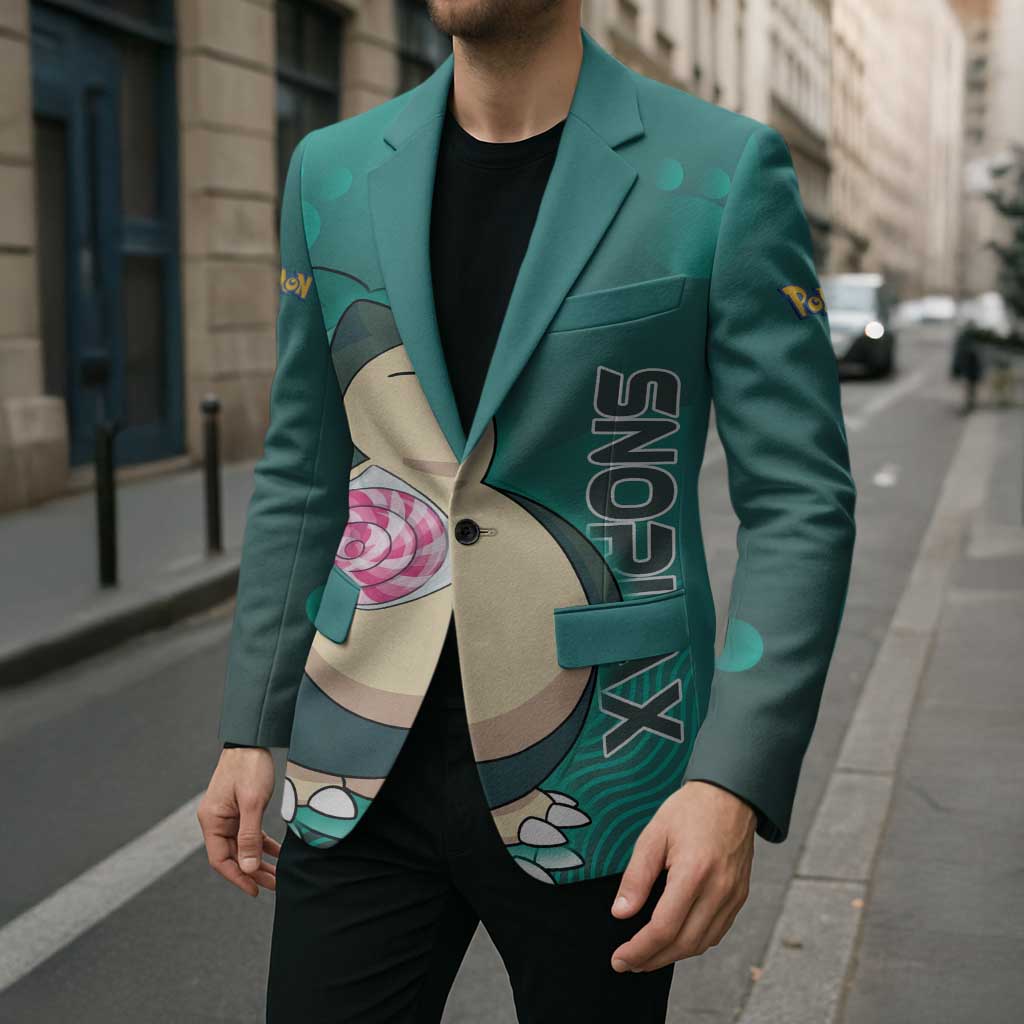 Snorlax Poké Blazer Chill Mint Cartoon Bubble Style