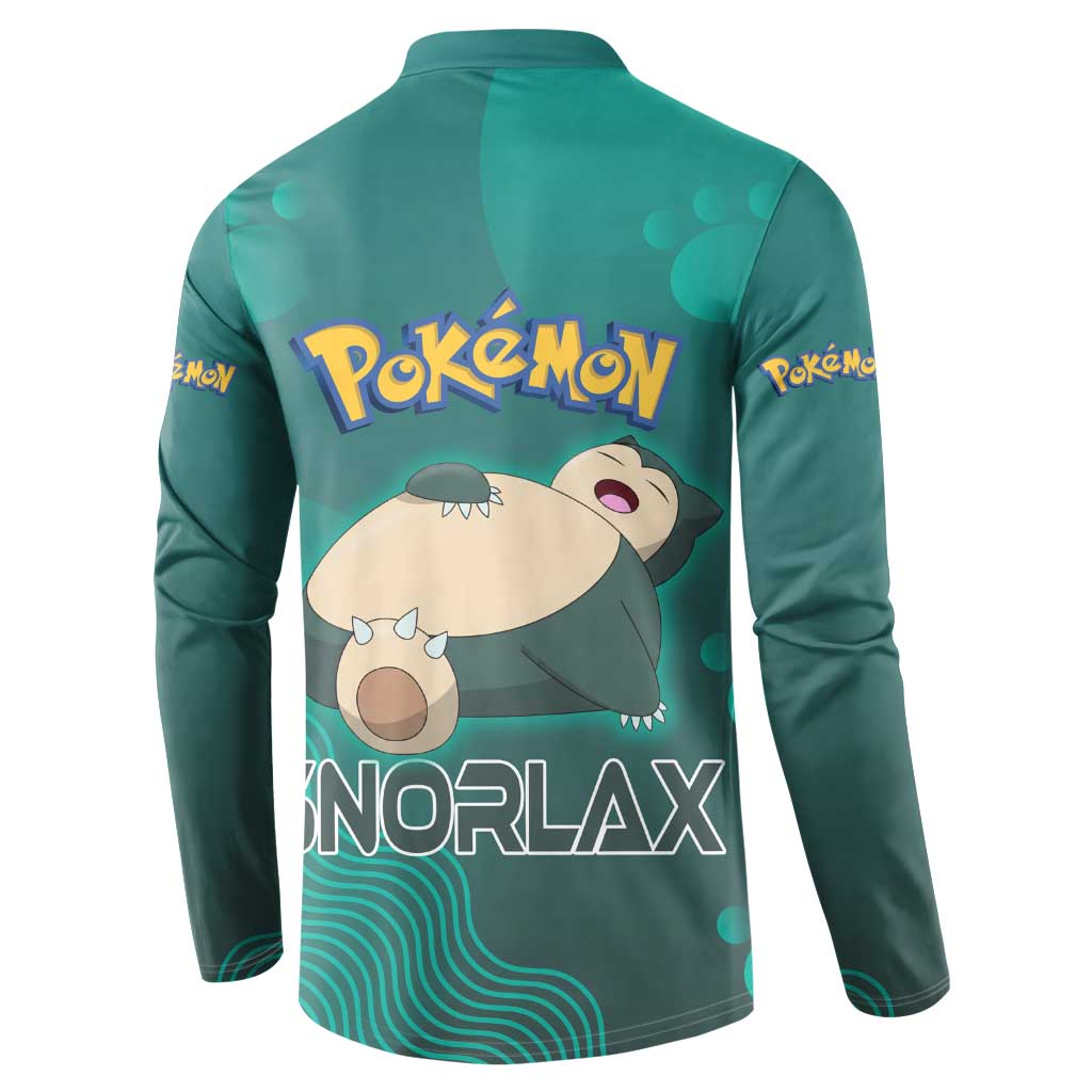 Snorlax Poké Button Sweatshirt Chill Mint Cartoon Bubble Style