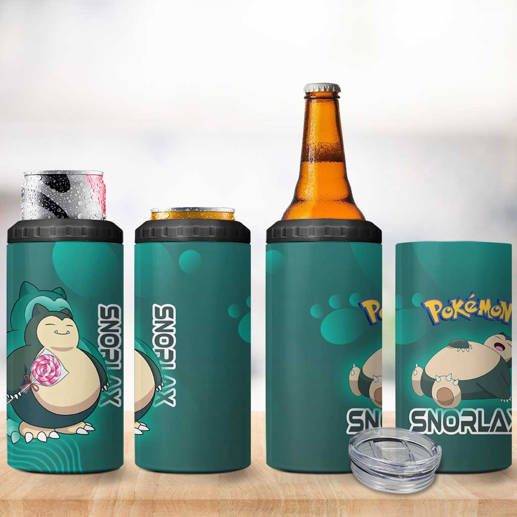Snorlax Poké 4 in 1 Can Cooler Tumbler Chill Mint Cartoon Bubble Style