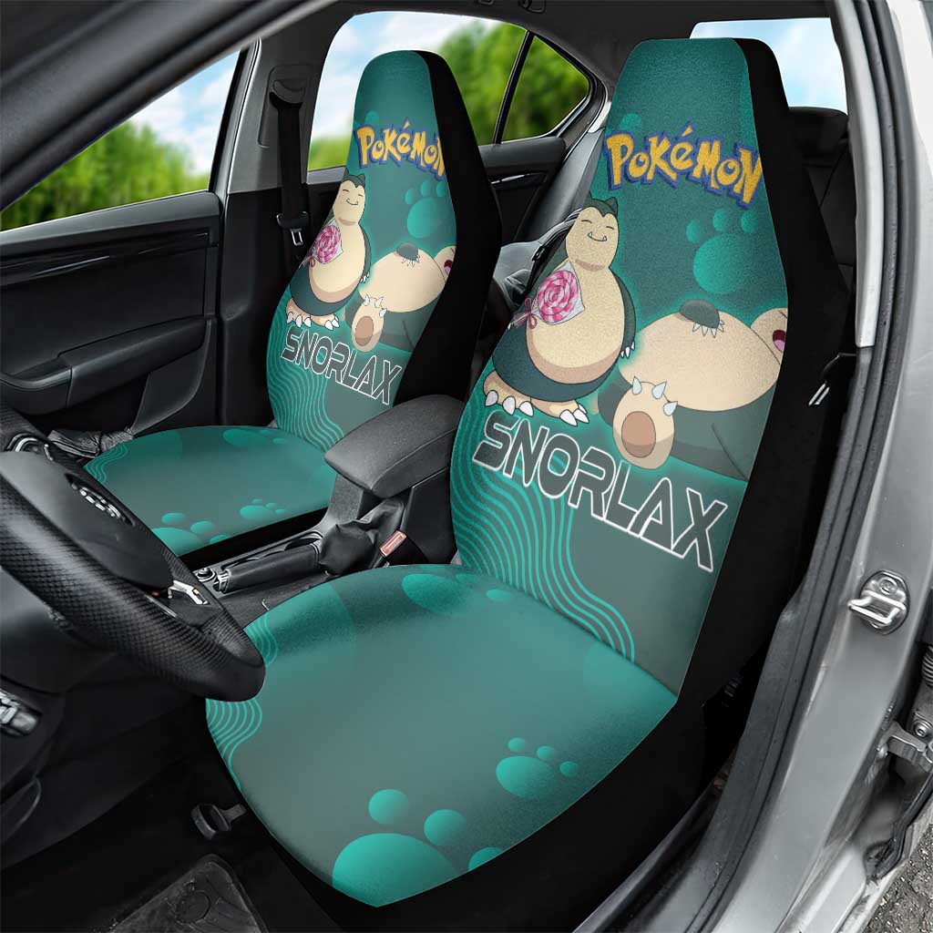 Snorlax Poké Car Seat Cover Chill Mint Cartoon Bubble Style