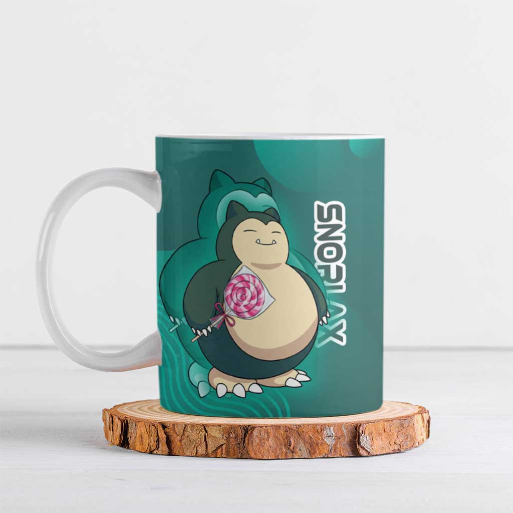 Snorlax Poké Ceramic Mug Chill Mint Cartoon Bubble Style