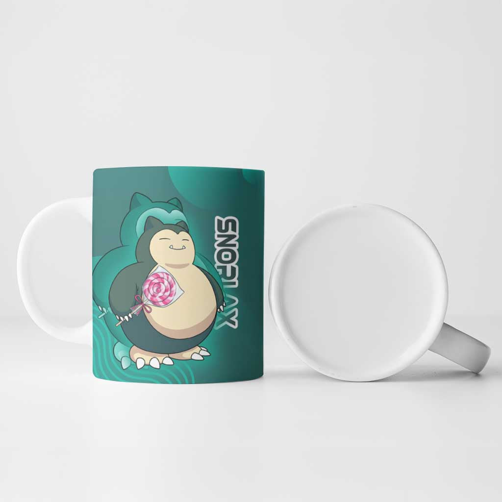 Snorlax Poké Ceramic Mug Chill Mint Cartoon Bubble Style
