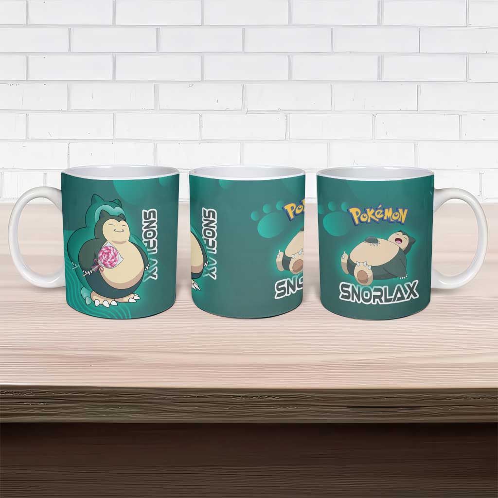 Snorlax Poké Ceramic Mug Chill Mint Cartoon Bubble Style