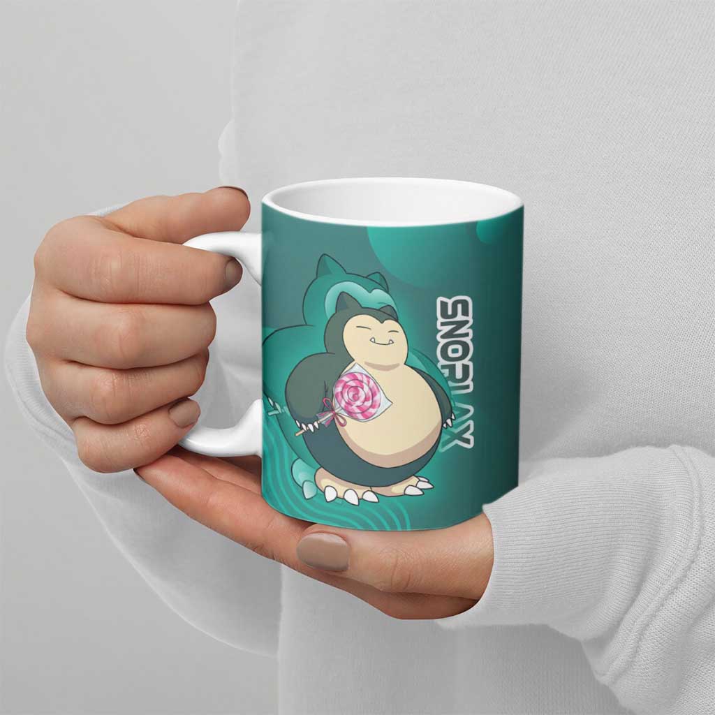 Snorlax Poké Ceramic Mug Chill Mint Cartoon Bubble Style