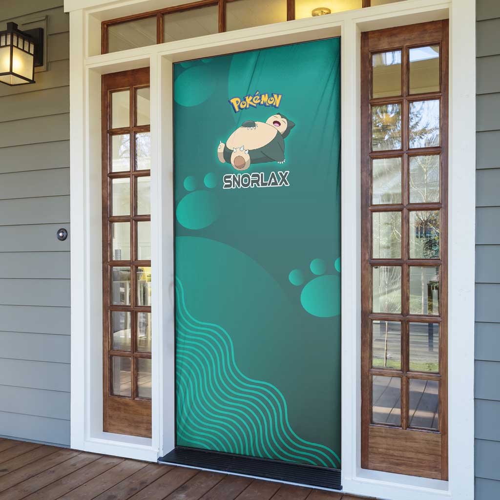 Snorlax Poké Door Cover Chill Mint Cartoon Bubble Style