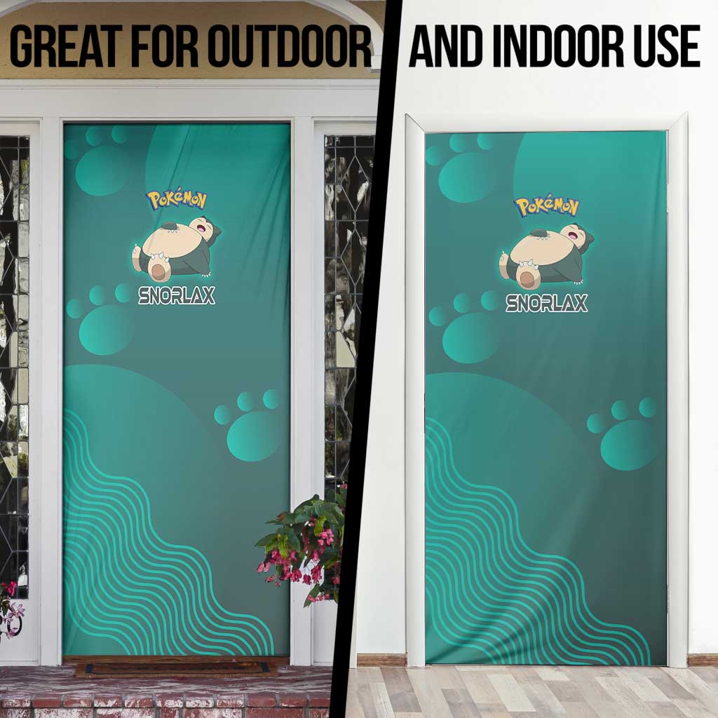Snorlax Poké Door Cover Chill Mint Cartoon Bubble Style