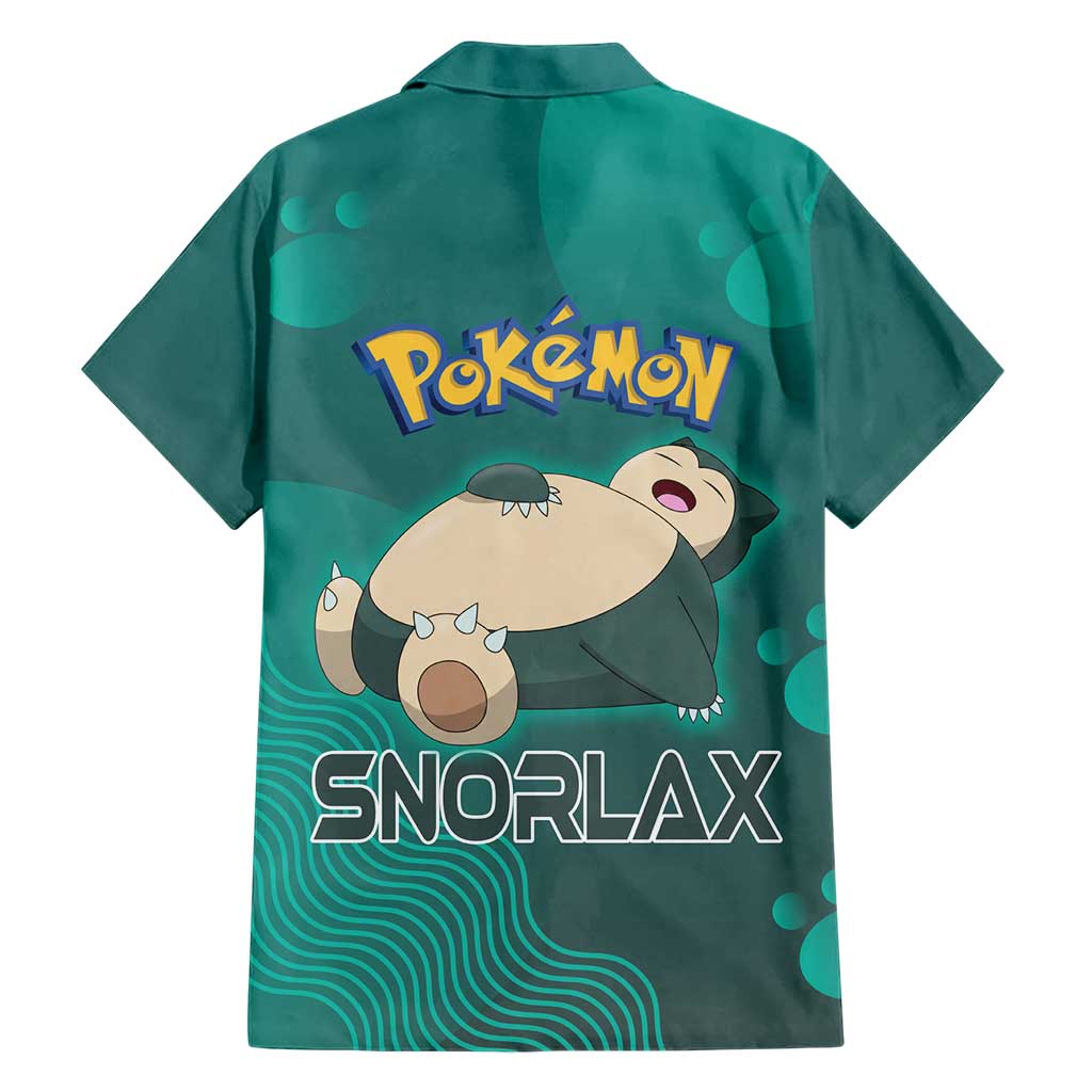 Snorlax Poké Family Matching Off Shoulder Maxi Dress and Hawaiian Shirt Chill Mint Cartoon Bubble Style