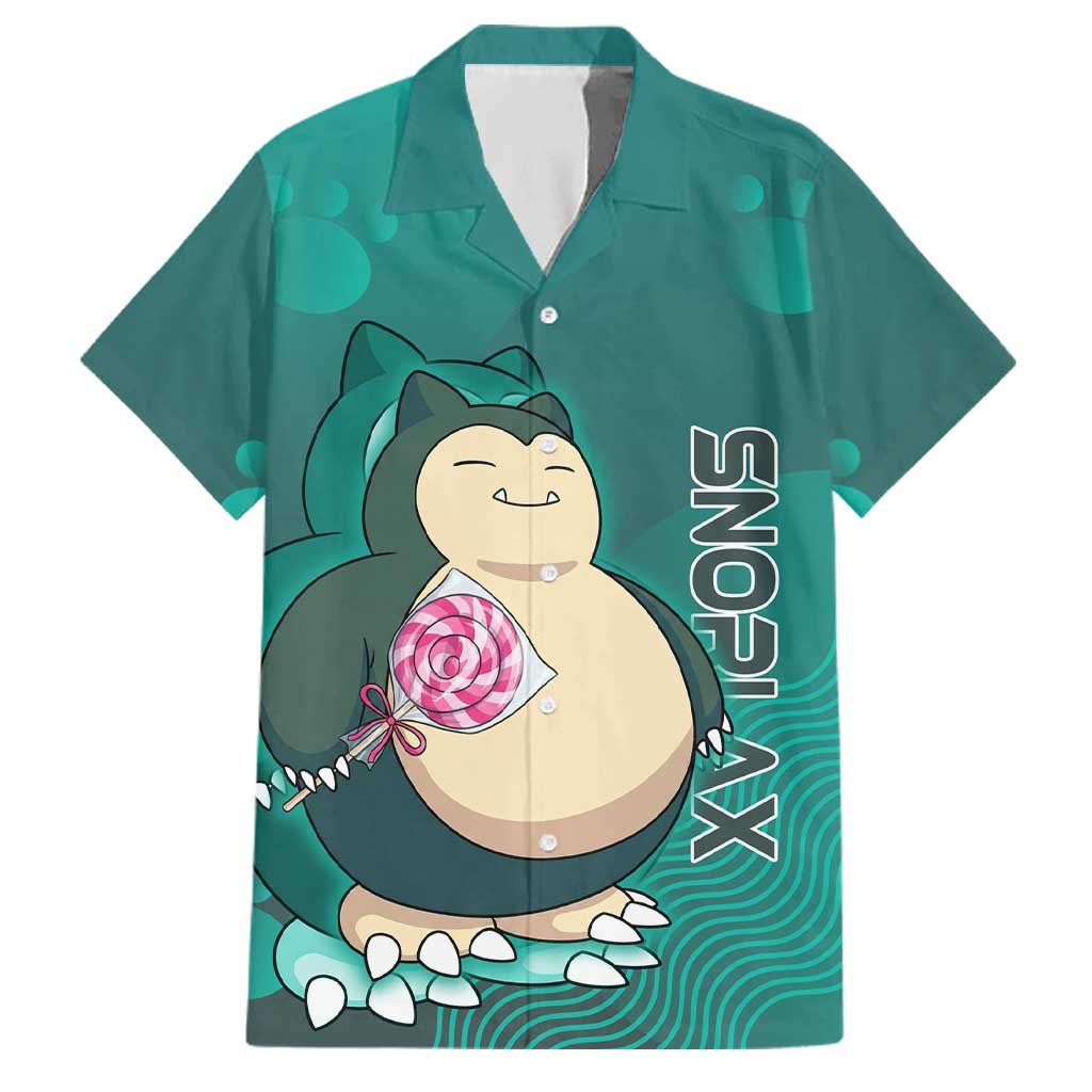 Snorlax Poké Family Matching Puletasi and Hawaiian Shirt Chill Mint Cartoon Bubble Style