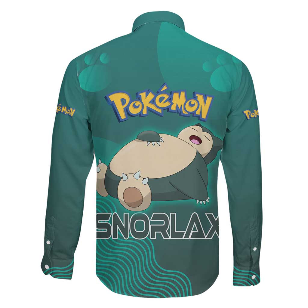Snorlax Poké Family Matching Short Sleeve Bodycon Dress and Hawaiian Shirt Chill Mint Cartoon Bubble Style