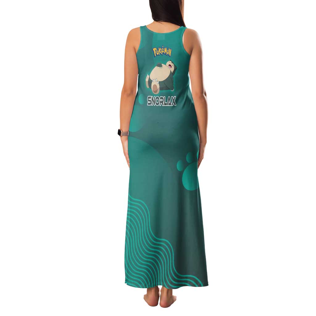 Snorlax Poké Family Matching Tank Maxi Dress and Hawaiian Shirt Chill Mint Cartoon Bubble Style