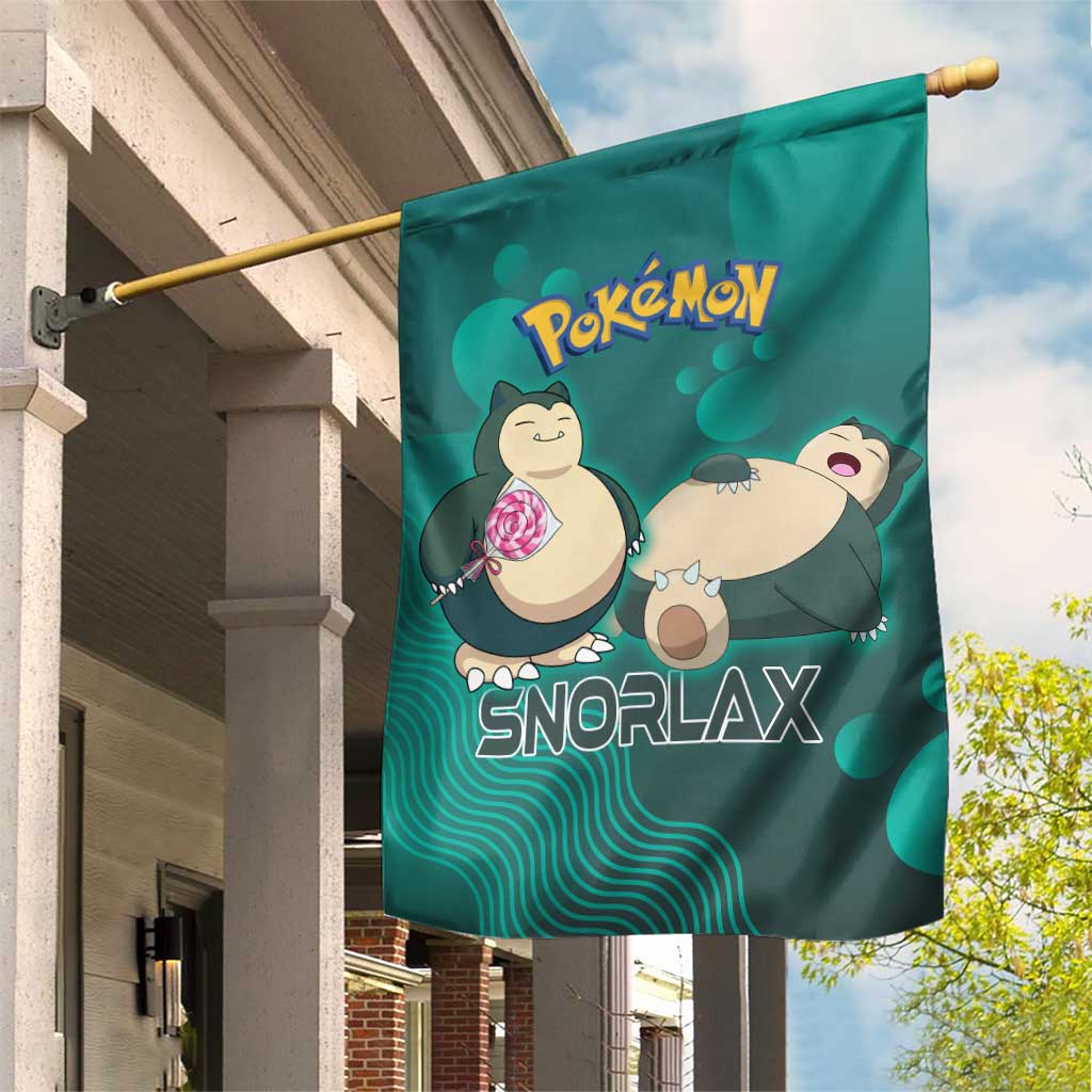 Snorlax Poké Garden Flag Chill Mint Cartoon Bubble Style